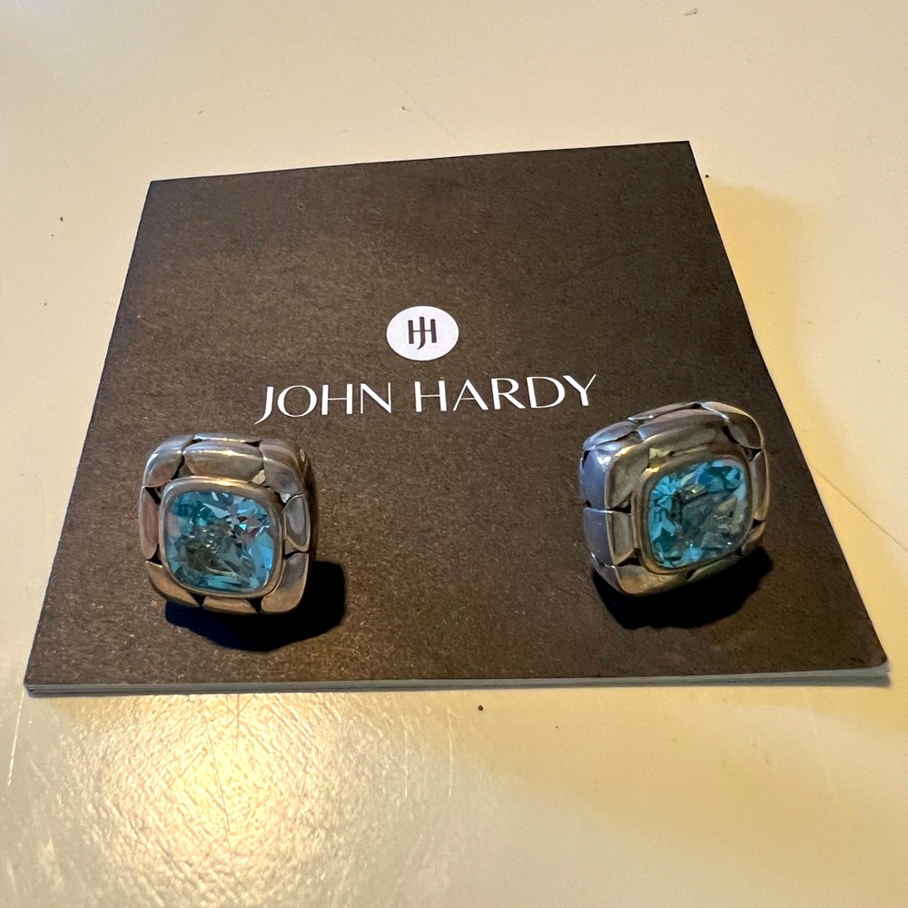 Authentic John Hardy aquamarine earrings